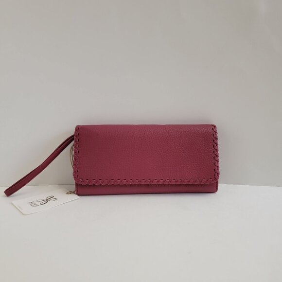 HOBO Era Wristlet Leather Clutch Wallet in Sangria - Picture 4 of 15